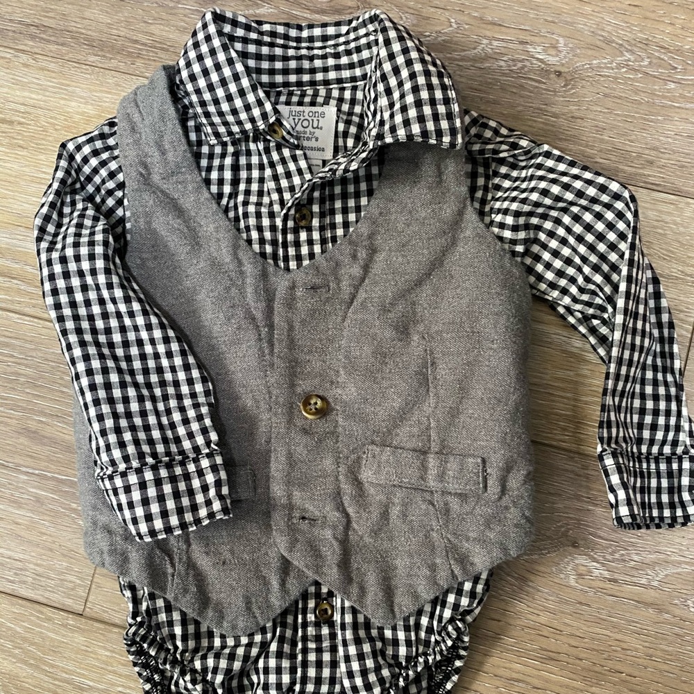 Plaid shirt and vest